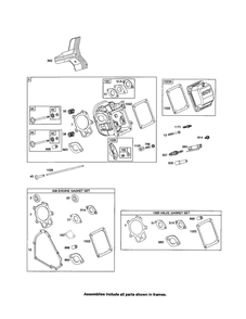 Head-Cylinder/Gasket Sets Diagram and Parts List for 20P400 0015-0019 Briggs and Stratton Engine